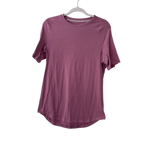 Lululemon Athletica Mauve Performance T-Shirt "Better Each Day" Text Lightweight - Picture 2 of 9